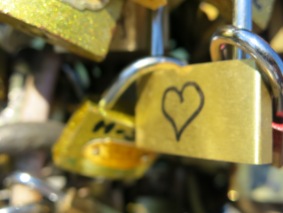 Hand-drawn heart on a lock